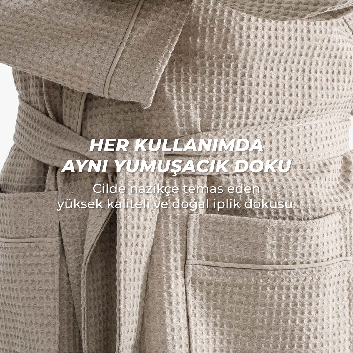 Afra Elite Serisi Erkek Pike Bornoz Bej