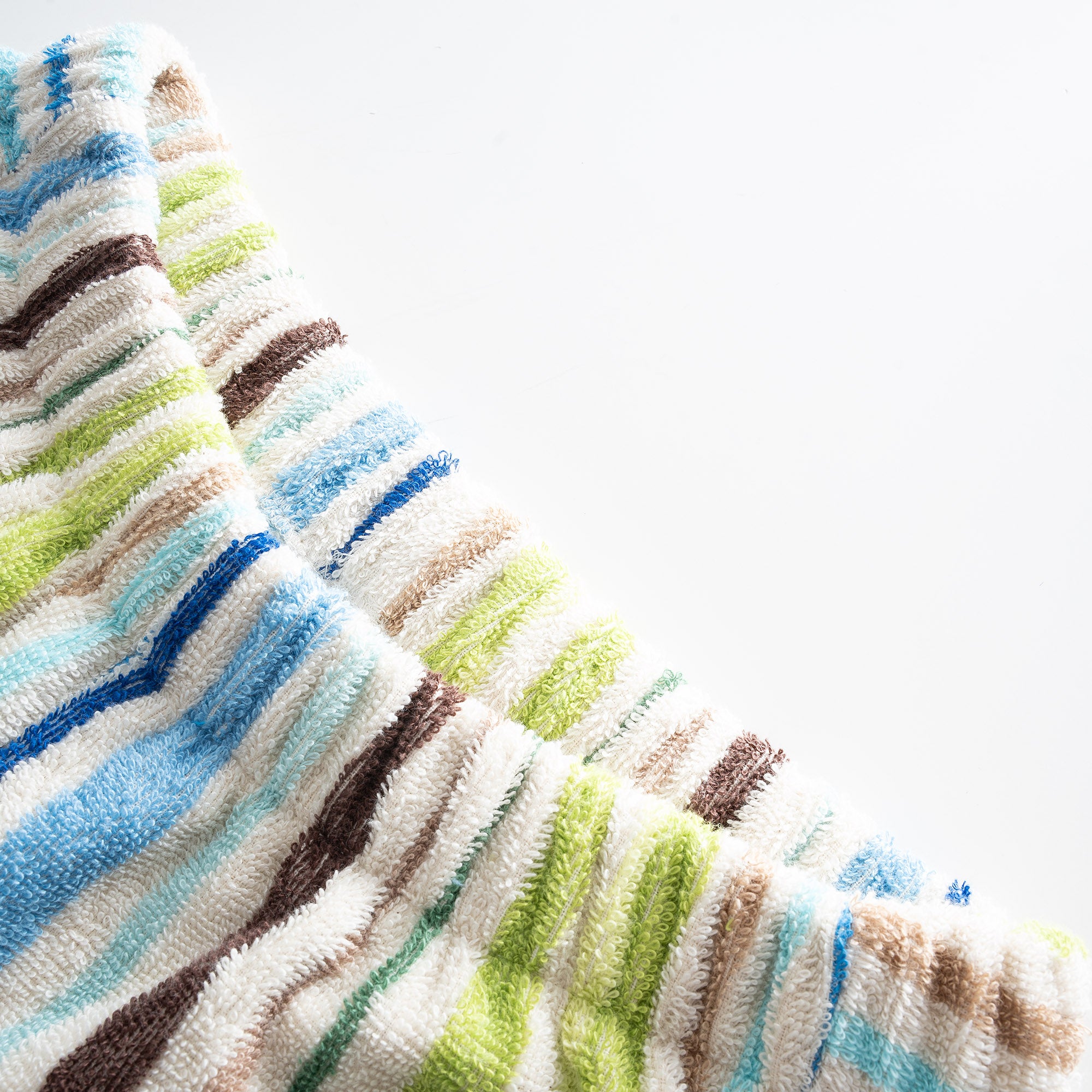 Stripe Green Kadın Havlu Şortlu Takım Renkli Standart