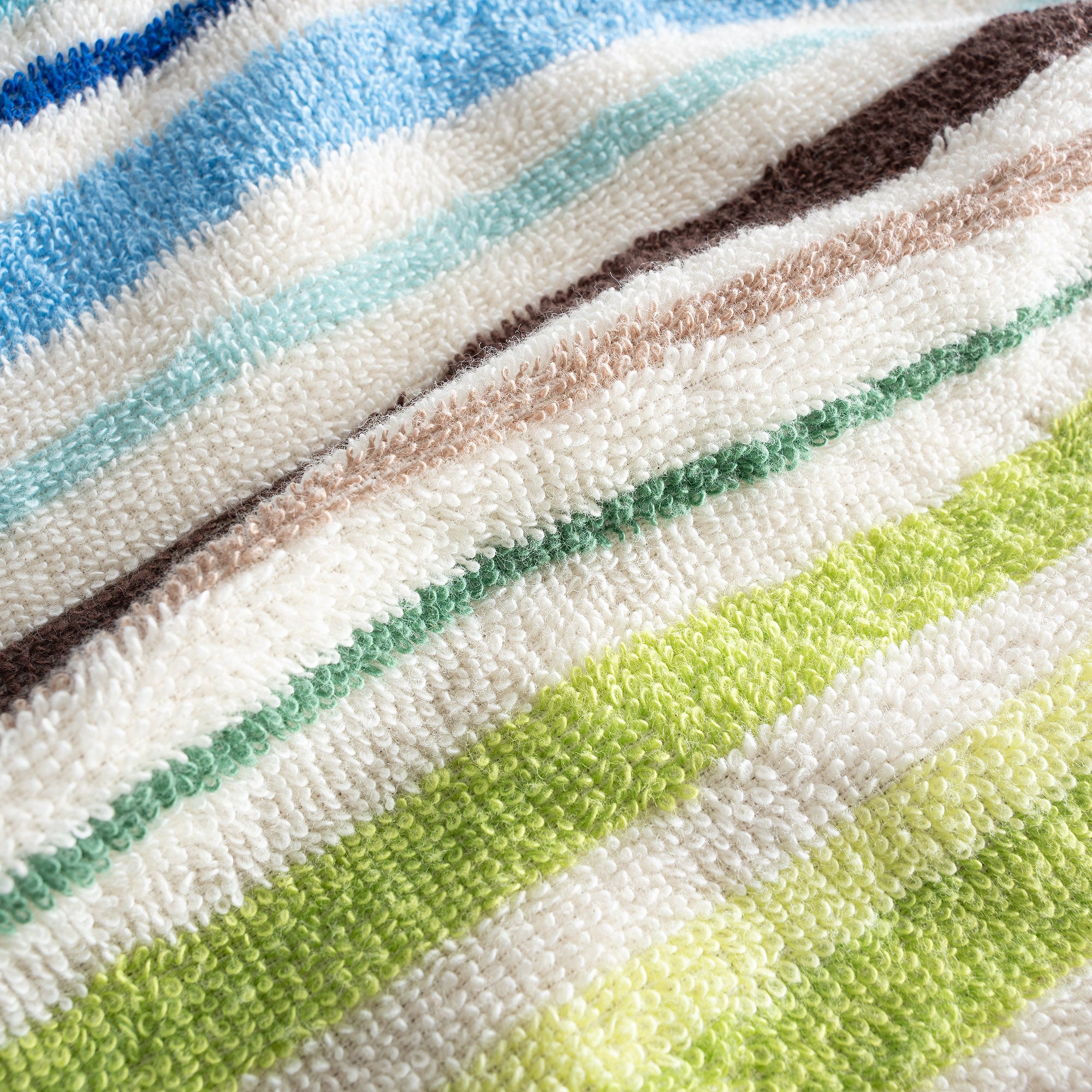 Stripe Green Kadın Havlu Şortlu Takım Renkli Standart