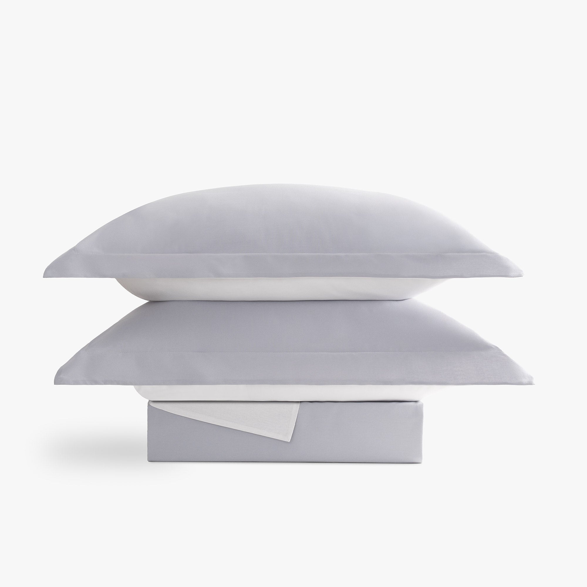 Basic Ranforce Çift Kişilik %100 Ege Pamuğu Nevresim Seti - 57 Tel - 2 Yastıklı - Gri/Krem