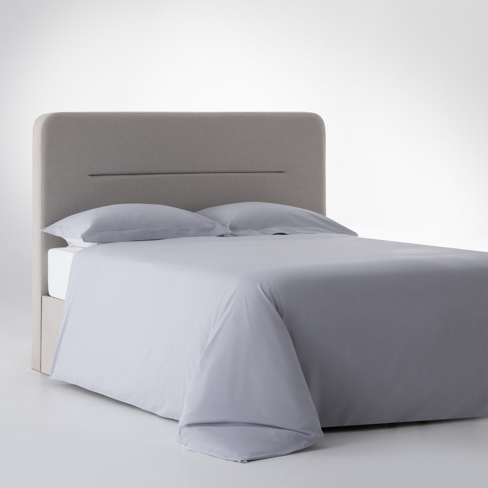 Basic Ranforce Çift Kişilik %100 Ege Pamuğu Nevresim Seti - 57 Tel - 2 Yastıklı - Gri/Krem