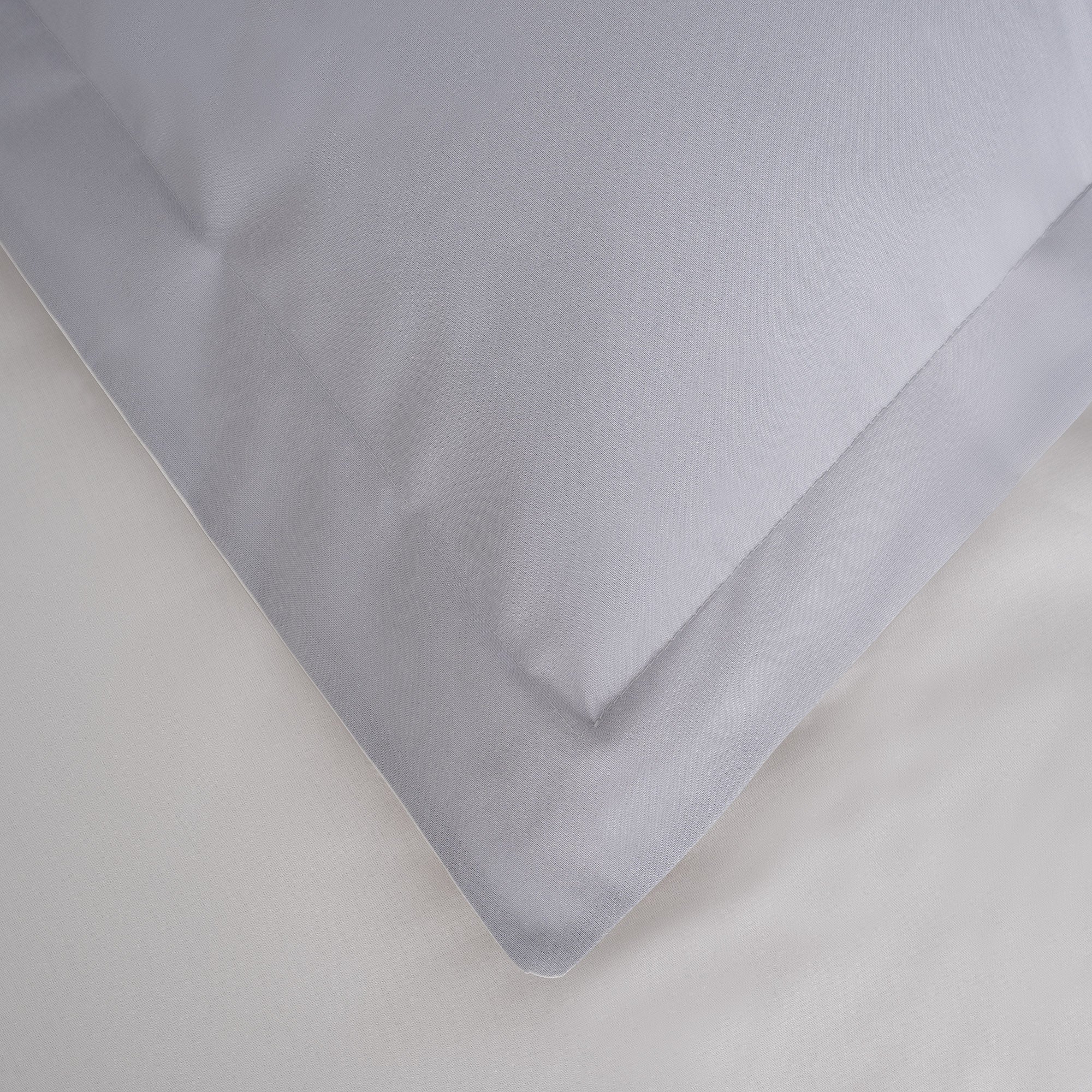 Basic Ranforce Çift Kişilik %100 Ege Pamuğu Nevresim Seti - 57 Tel - 2 Yastıklı - Gri/Krem