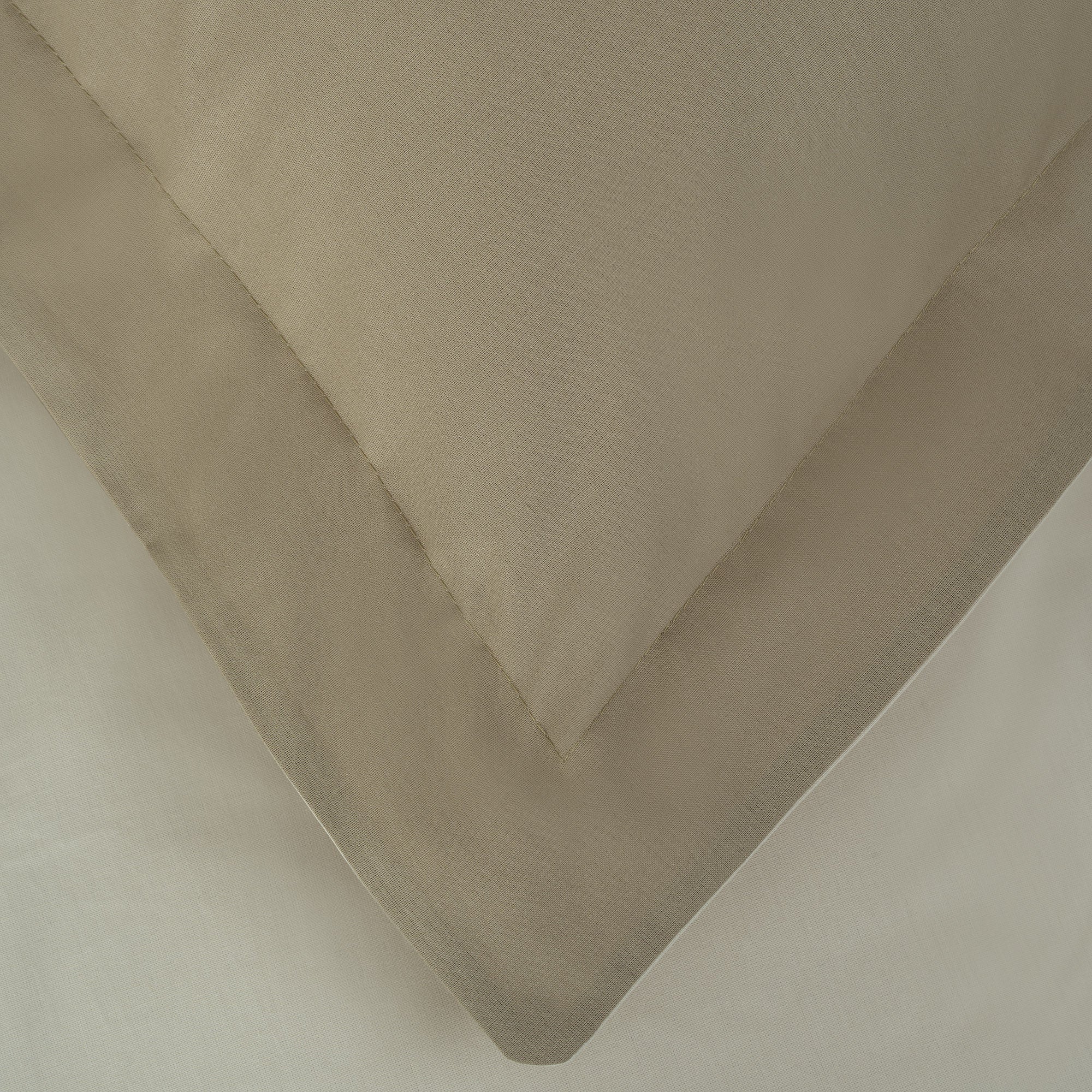 Basic Ranforce Çift Kişilik %100 Ege Pamuğu Nevresim Seti - 57 Tel - 2 Yastıklı - Haki/Bej
