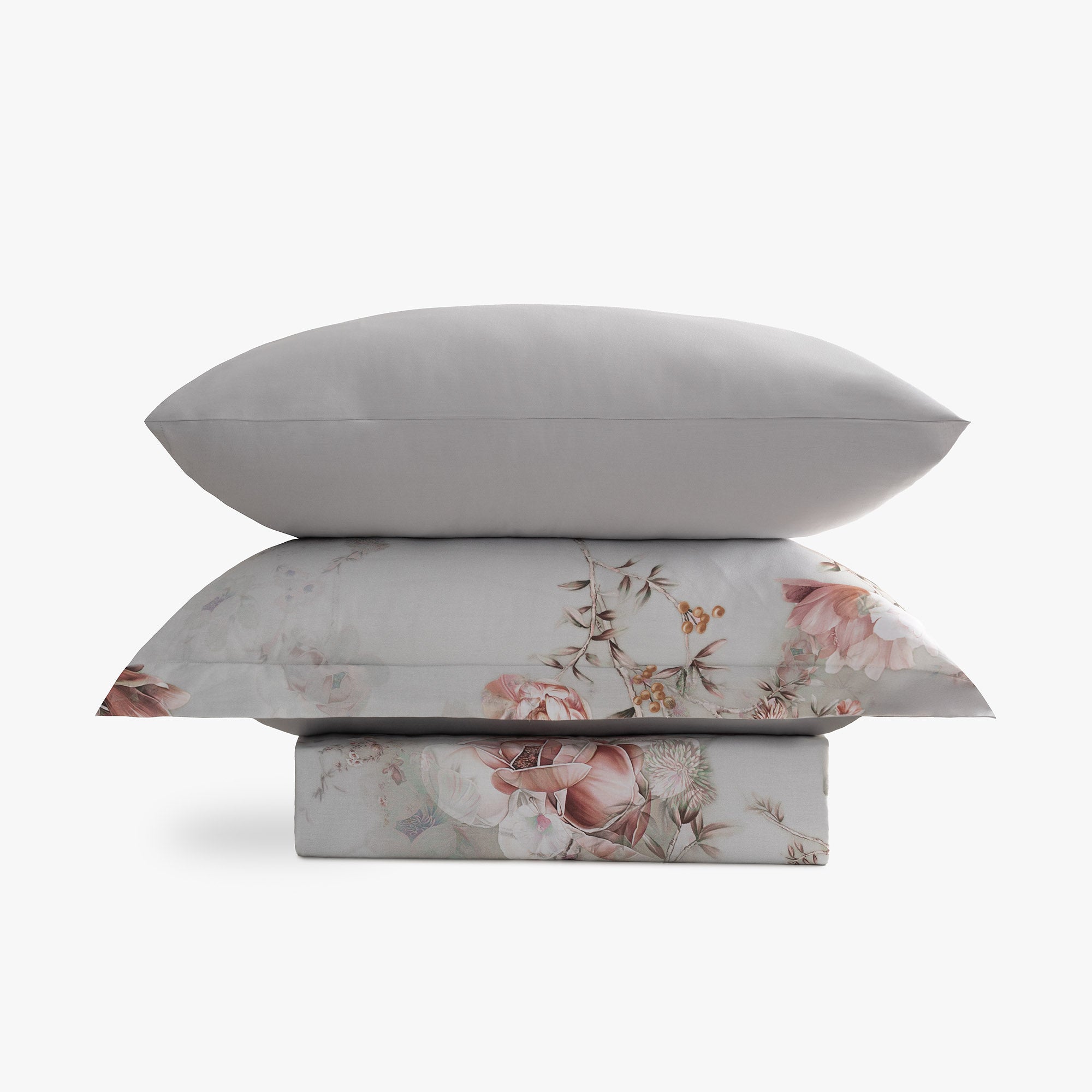 Bloomy Çiçek Senfonisi Çift Kişilik %100 Ege Pamuğu Nevresim Takımı - Çarşaflı - 4 Yastıklı Mint