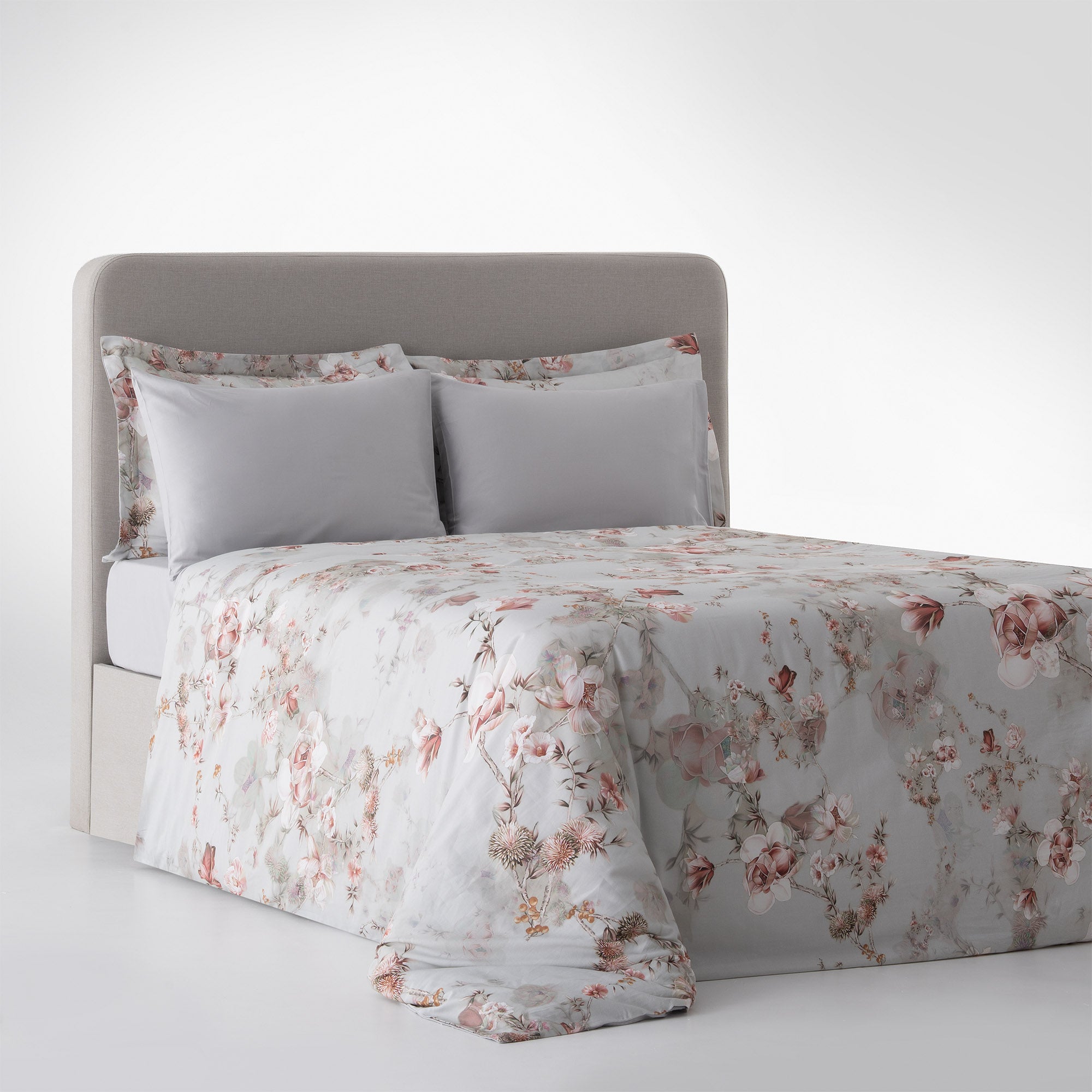 Bloomy Çiçek Senfonisi Çift Kişilik %100 Ege Pamuğu Nevresim Takımı - Çarşaflı - 4 Yastıklı Mint