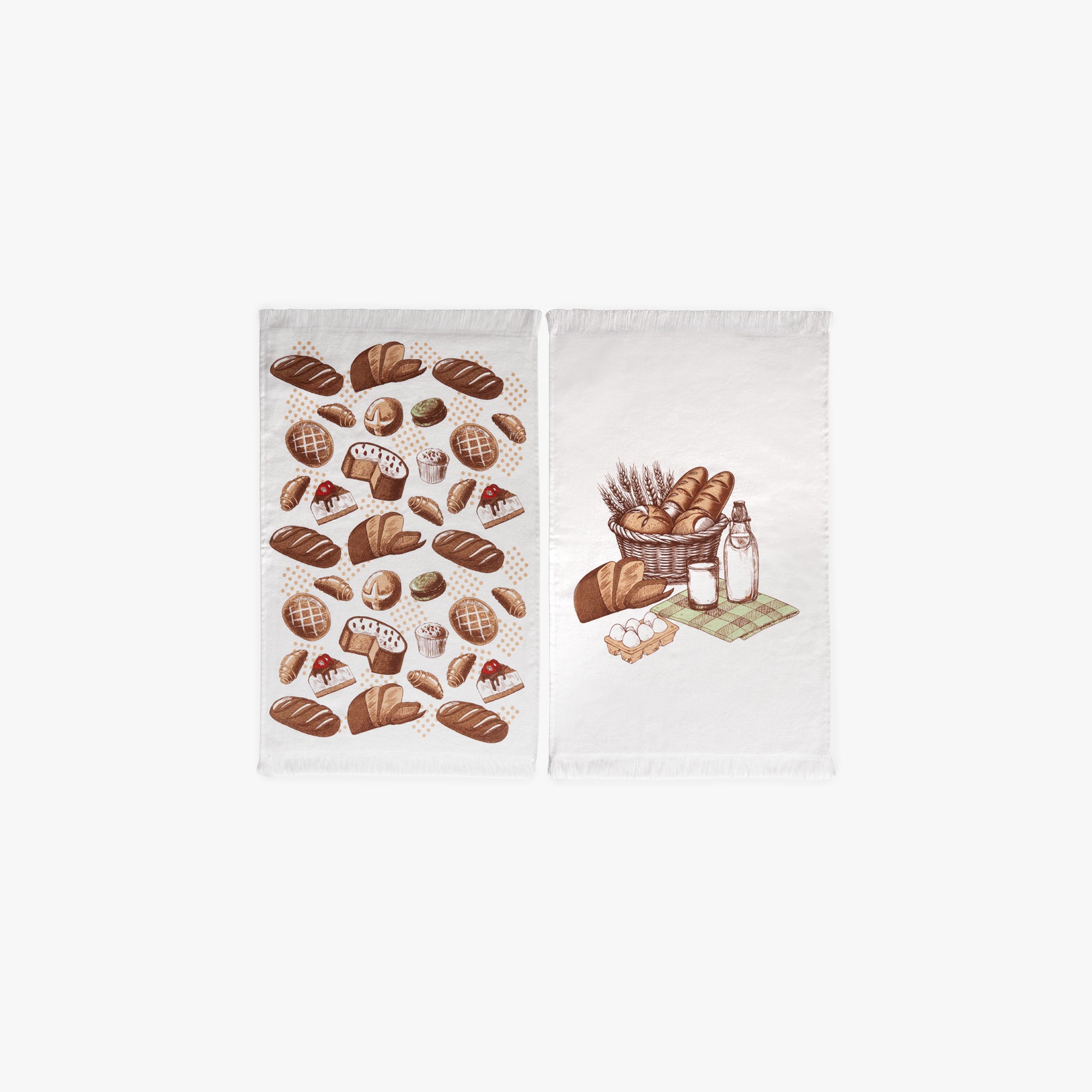 Breakfast 2'li Mutfak Havlu Seti Baskılı