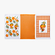 Orange 3'lü Mutfak Havlu Seti Baskılı