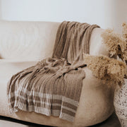 Soft Living Koleksiyonu Triko Örgü Tv Battaniyesi 140×190 cm - Bej