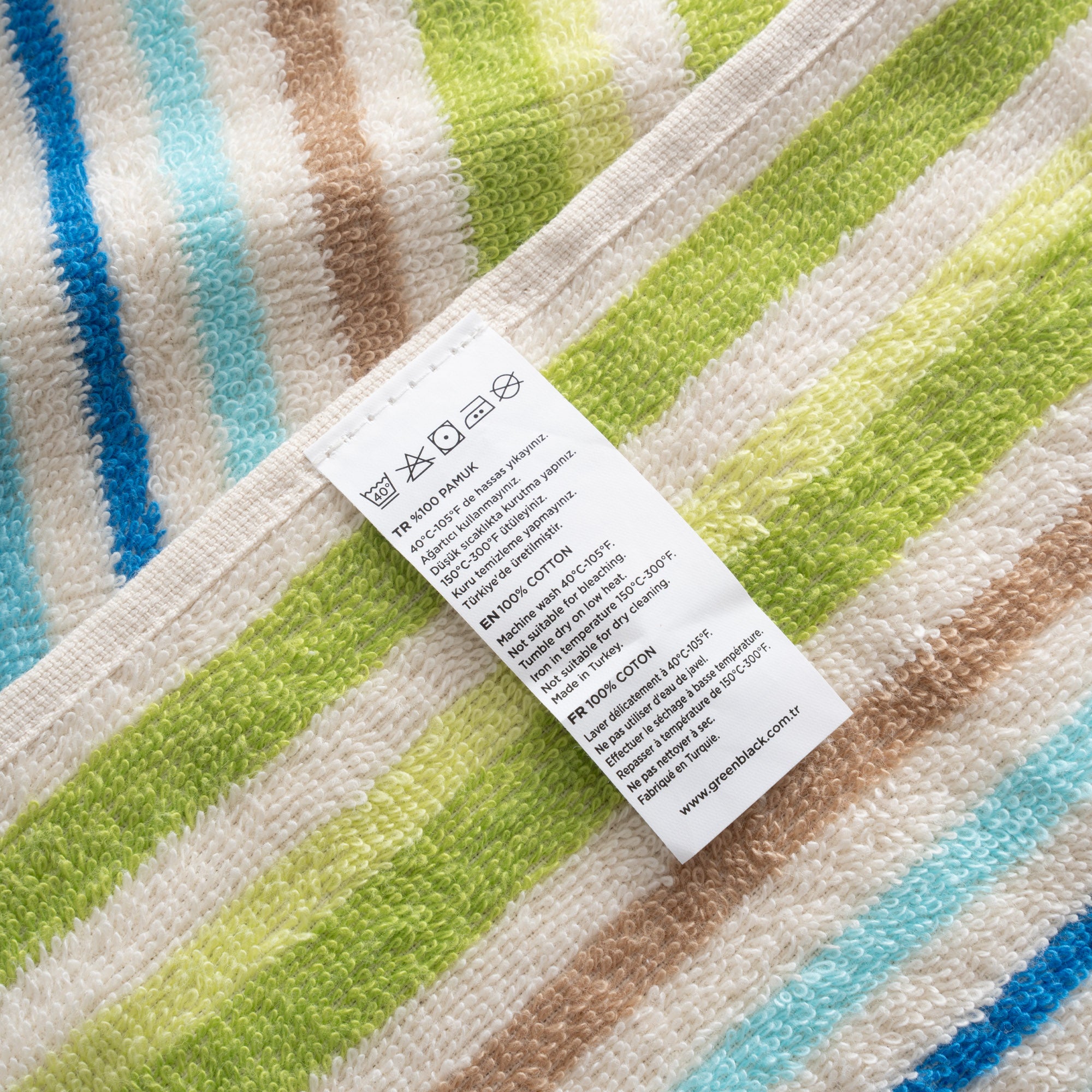 Stripe Green Plaj Havlusu Renkli
