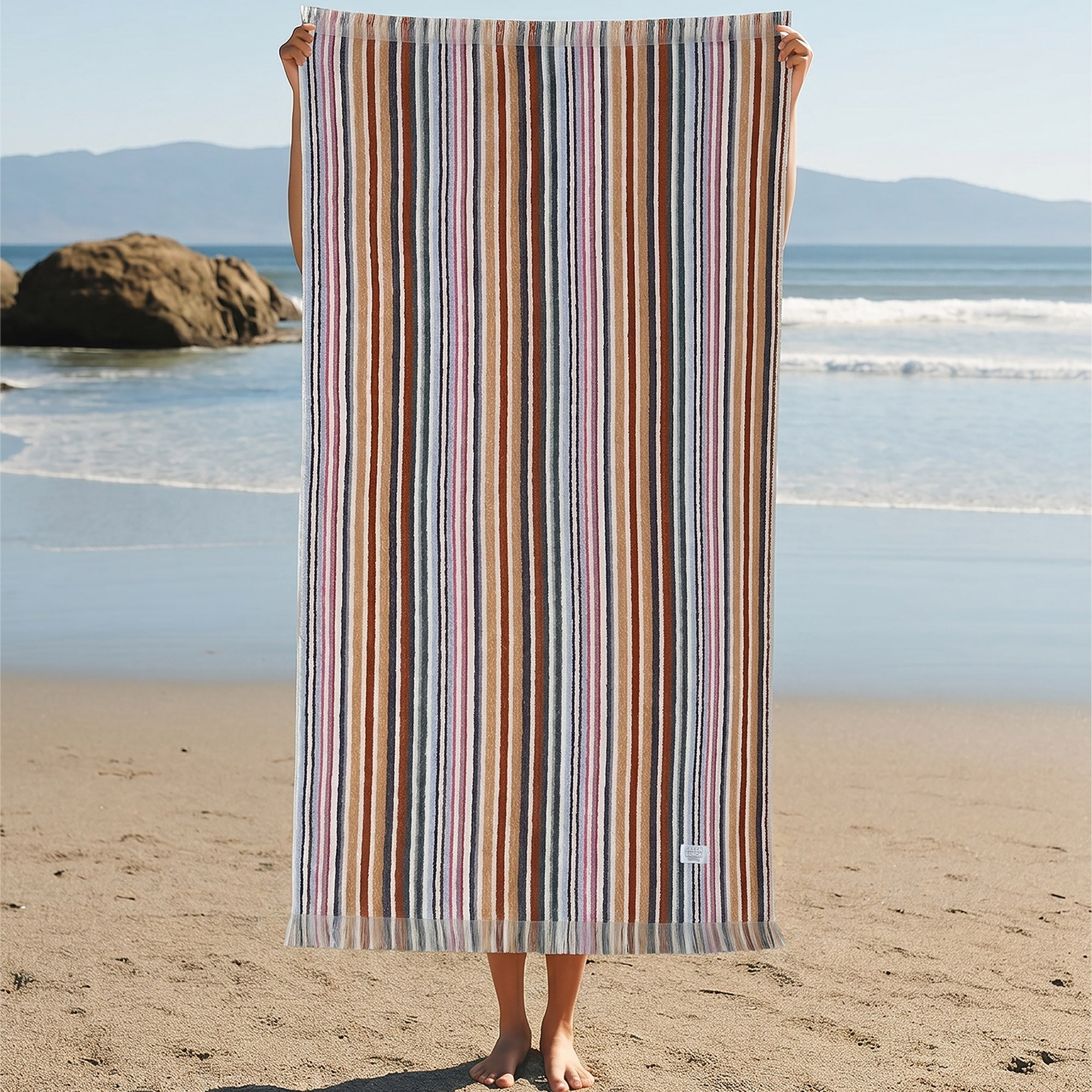 Stripe Soft Plaj Havlusu Renkli