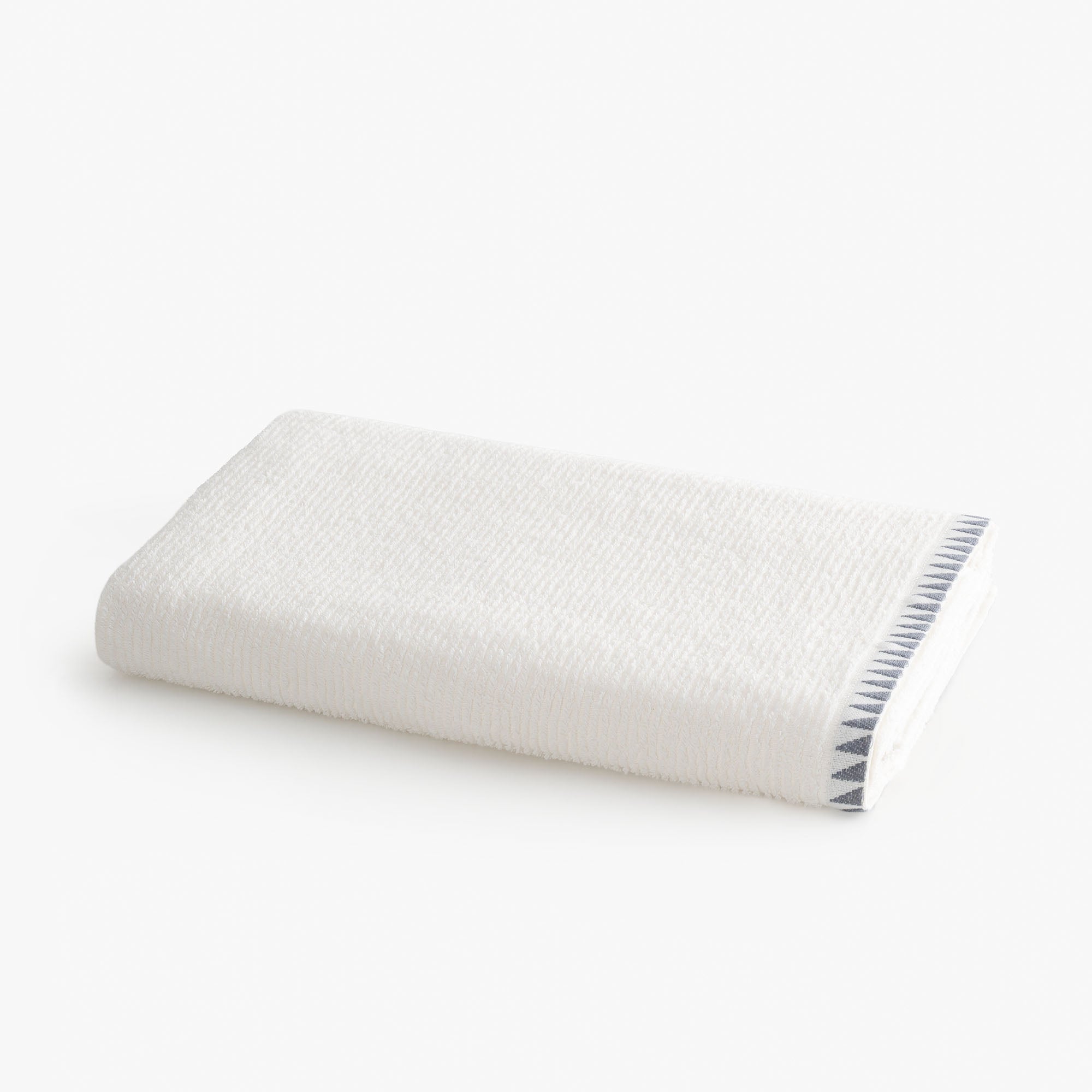 Tria Banyo Havlusu Jakarlı Krem-Lacivert